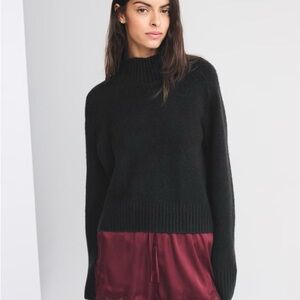 NWT Abercrombie and Fitch Easy Mockneck  Sweater, black, size small